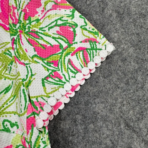Lilly Pulitzer Maisie Stretch Shift Dress Womens 6 Floral Lace Trim Resort White - Picture 6 of 16